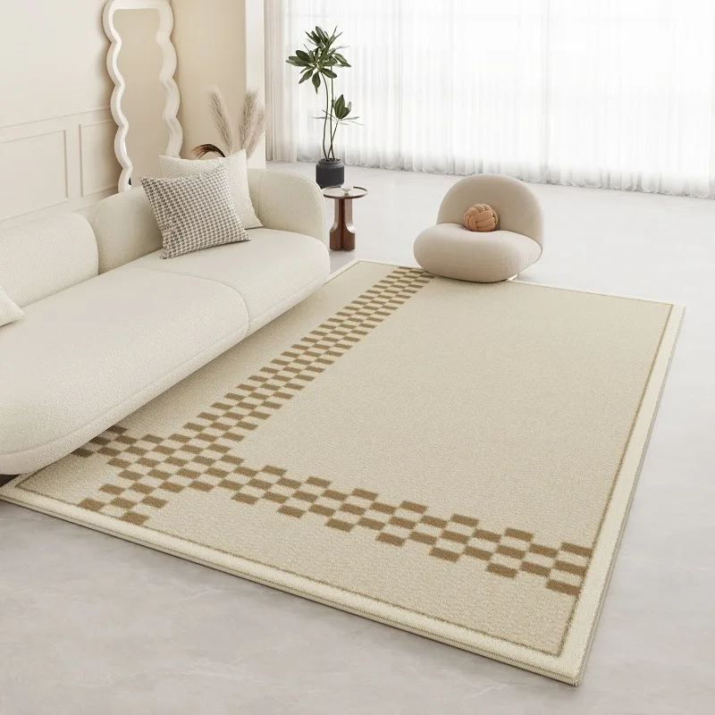 French Cream Living Room Decoration Carpet Home Bedroom Bedside Plush Non-slip Carpets Modern Study Cloakroom Soft Nom-slip Rug