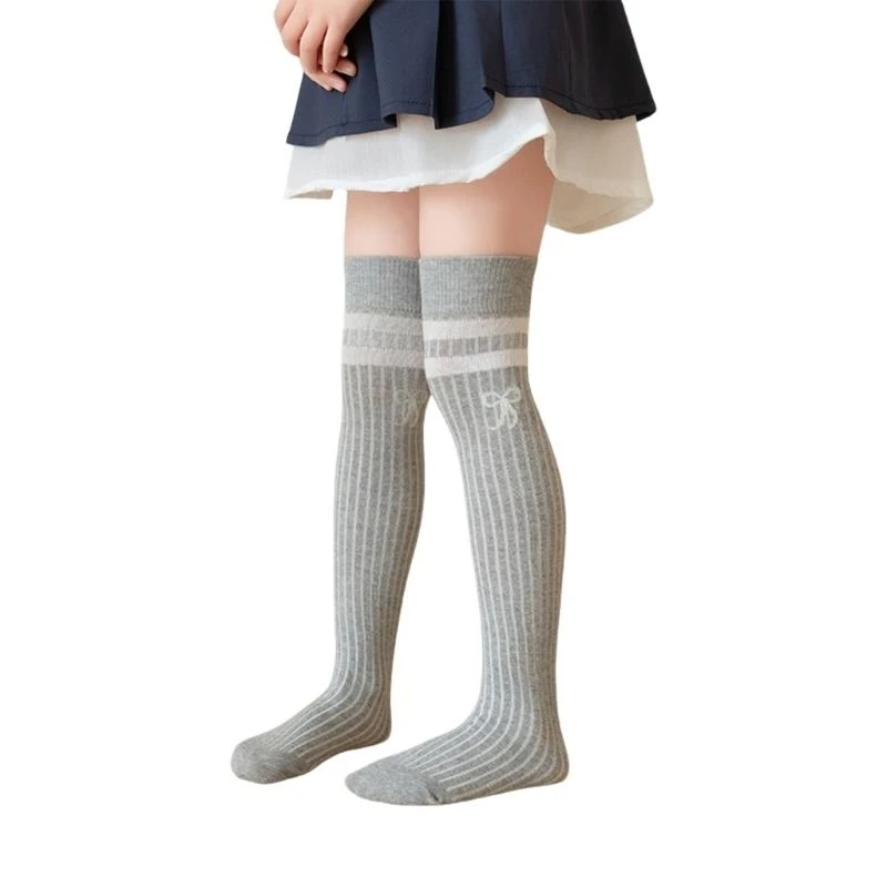 G2TC Elegant Children Knee Length Socks Breathable Stockings Trendy Long Socks for Girl