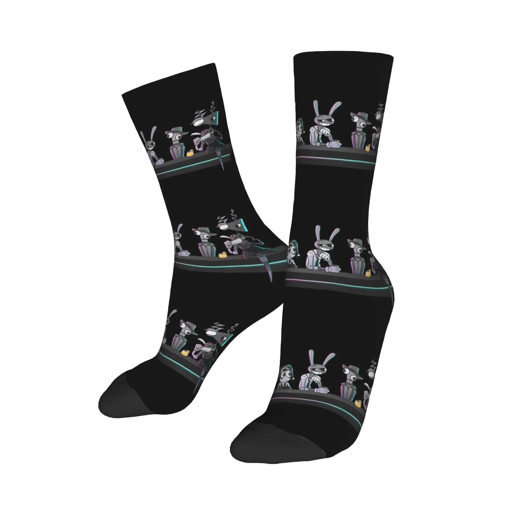 Winter Warm Harajuku Women Men Cartoon Digitals Circus Socks  Non-slip Crew Socks