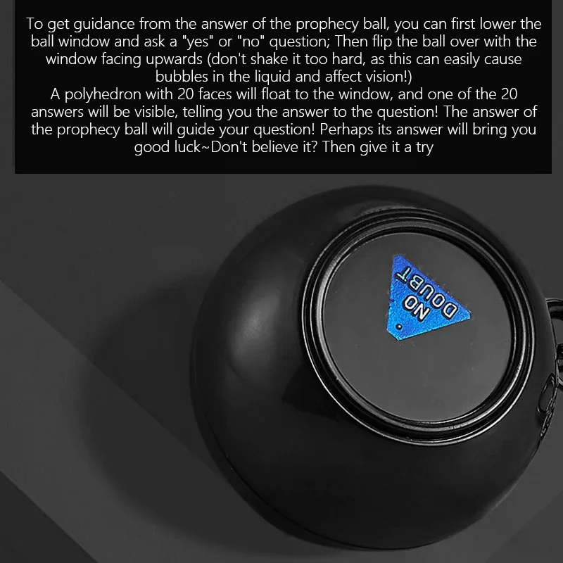 Prophecy Ball Stress Relief Portable Fortune Telling Decision Maker Key Ring Magical Answer Ball Key Holder Game Souvenir Gift