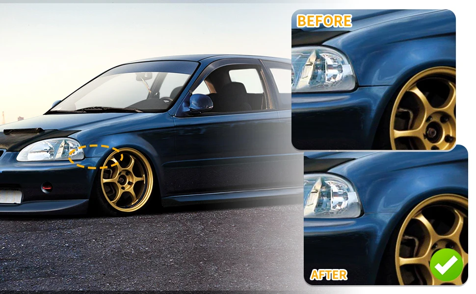 Für Honda Civic 96-00 EK Schrägheck Coupe mit Hardware Luke vorne und hinten Stoßstange hebt Autozubehör – Detail 5