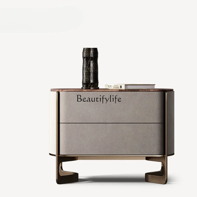 

LD33Solid Wood Bedside Cabinet Villa Whole House High Fixed Light Luxury High Sense Modern Simple Bedside Table