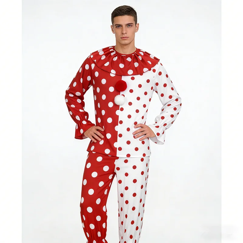 New Wave Point Horror Clown Cosplay Performance Costume Christmas Carnival Role Playing Performance Costume