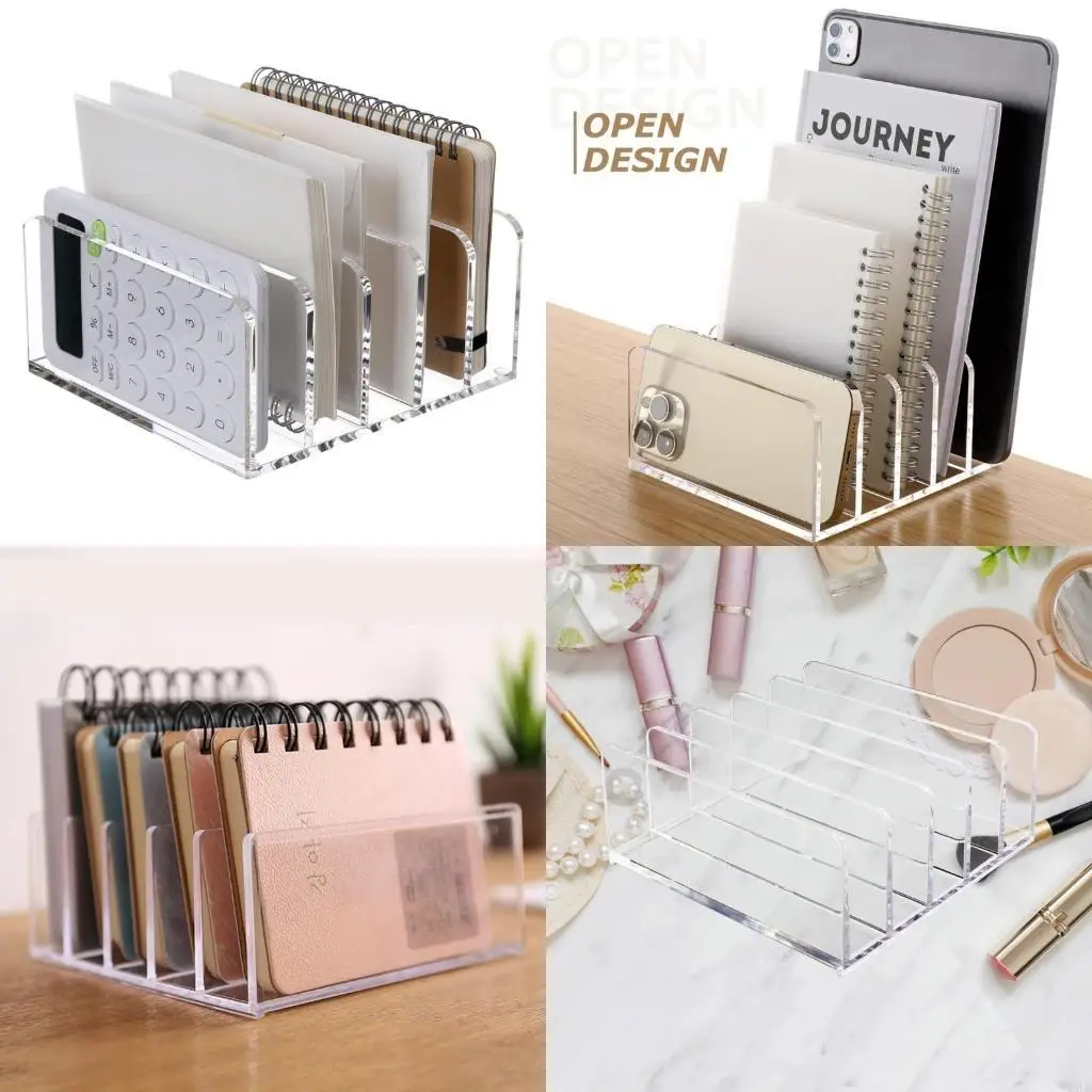 

Y5LB Desk File Desktop File Sorter Book Storage Shelf Acrylic Magazine Rack Office Supplies