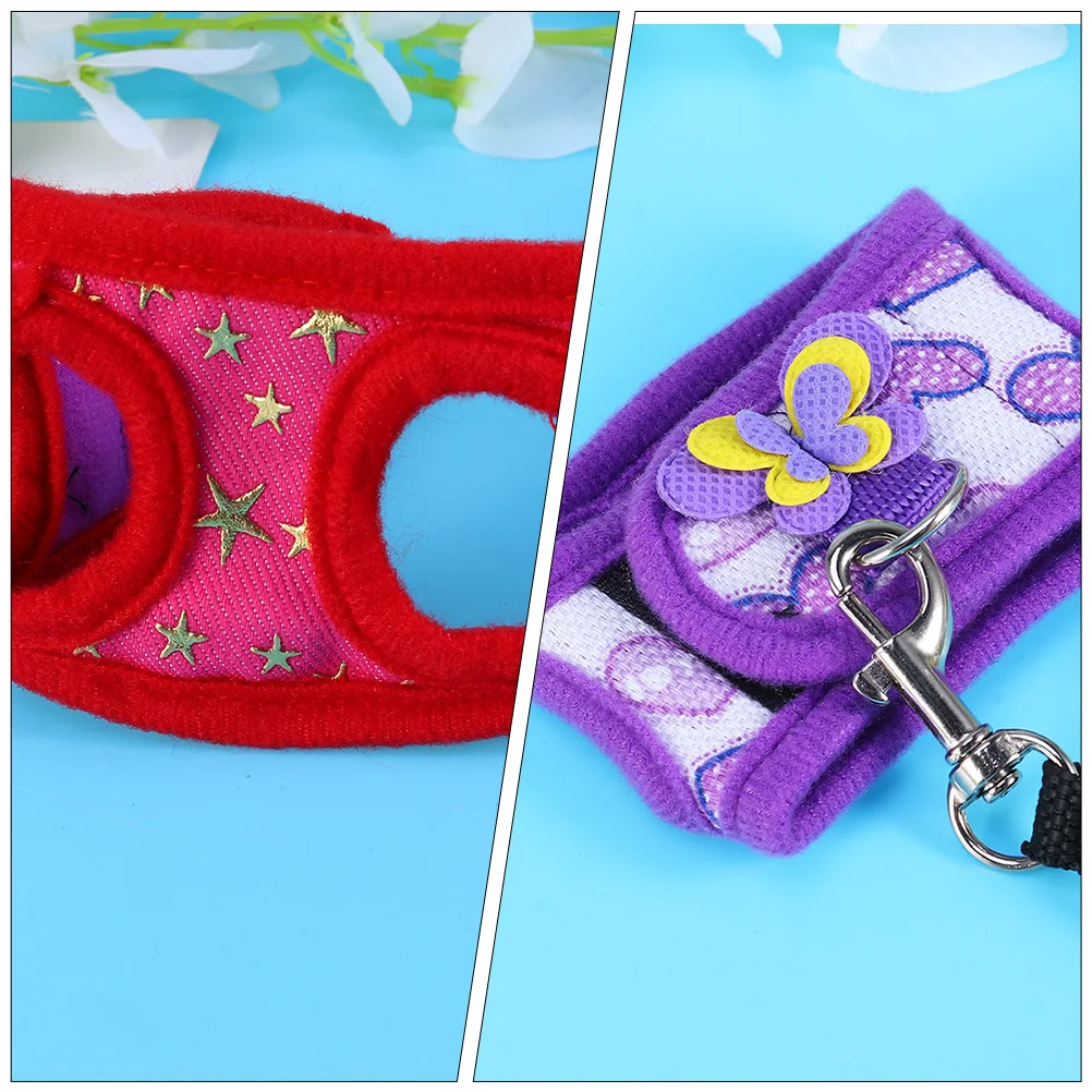 

2 Sets Harness Small Animal Walking Pet Vest Dedicated Hamster Leash Rope Cloth