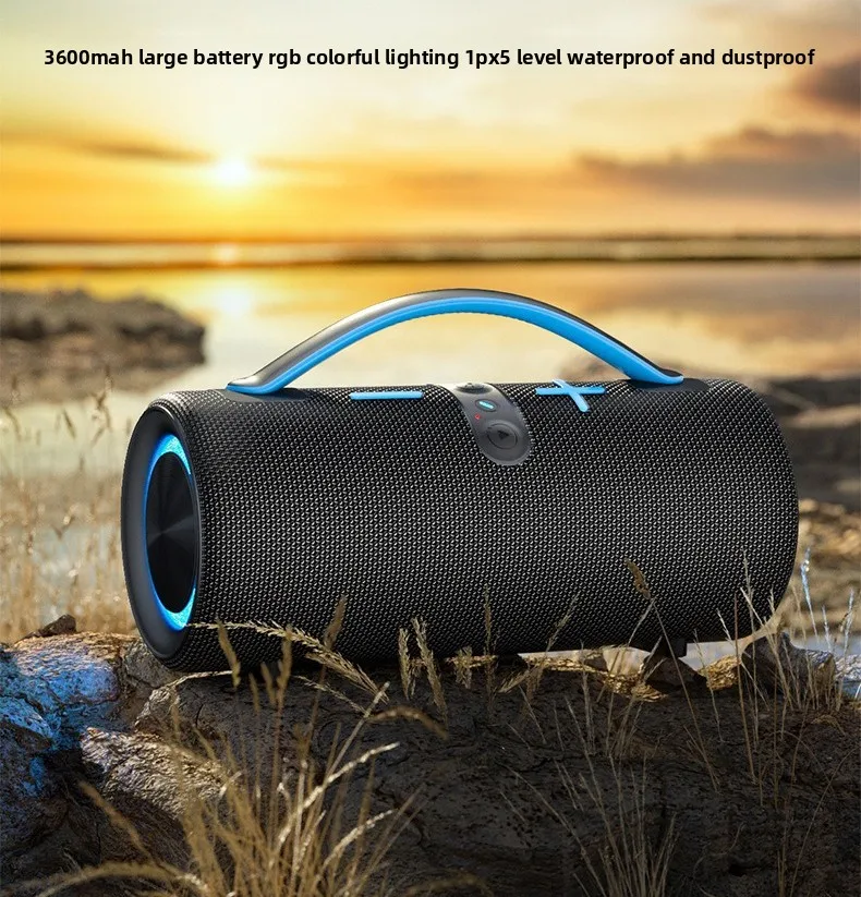 New wireless bluetooth speaker outdoor waterproof portable overweight subwoofer with RGB light game stereo