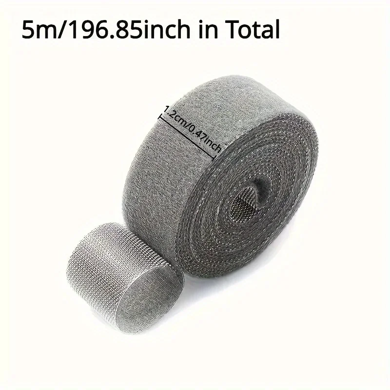 1 Roll 196.85inch Extra-Long Reusable Fastening Tape Cable Ties - Multi-Purpose Cord Organizer for Computer, TV, and Data Cables