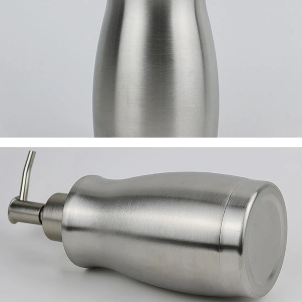 

Stainless Steel Liquid Soap Dispenser 400Ml Manual Shampoo Bottle Waterproof Non-Slip Corrosion Resistant Modern Design