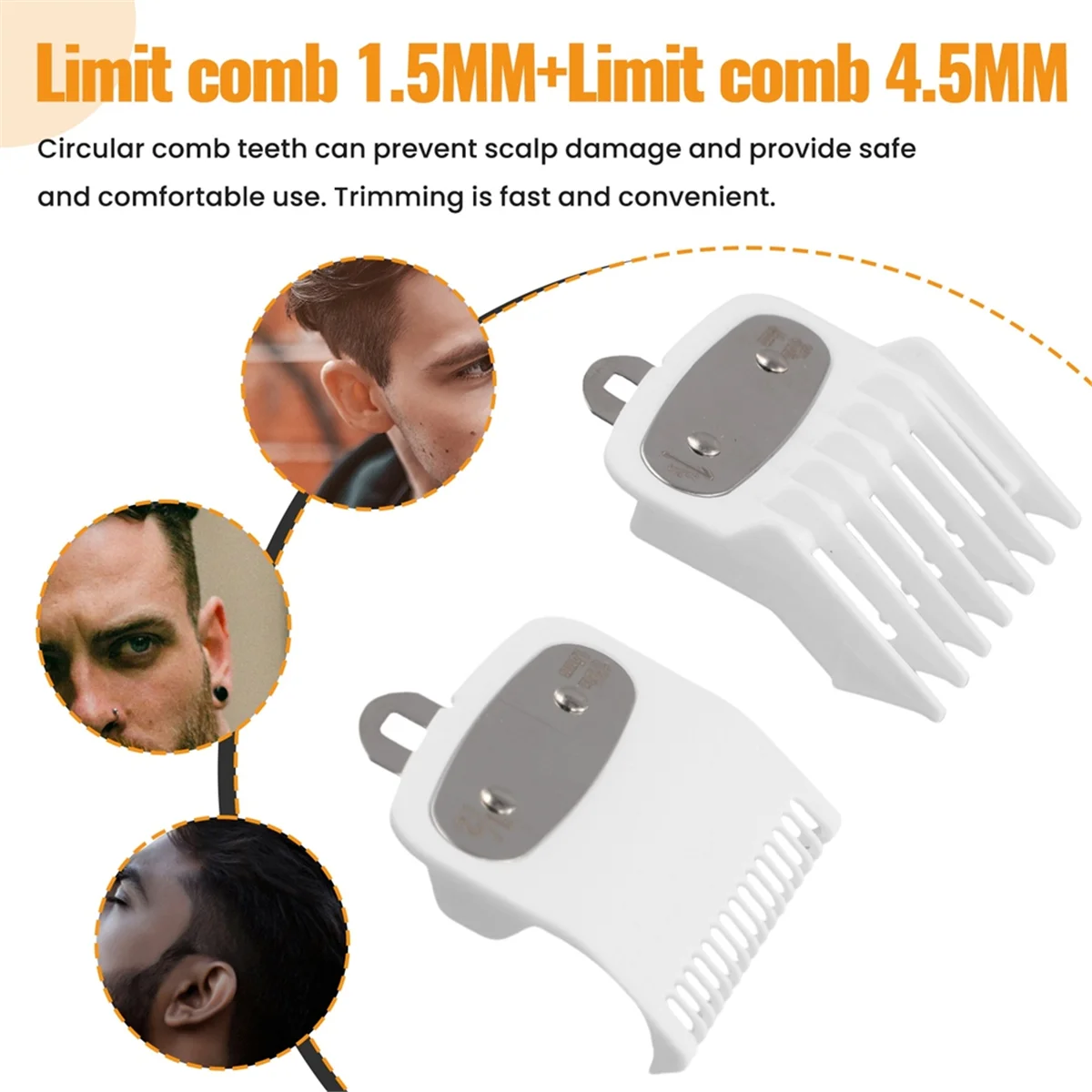 1.5MM/4.5MM Hair Clipper Combs Guide Kit Hair Trimmer Guards Attachments for WAHL Hair Clipper 2PCS LZB