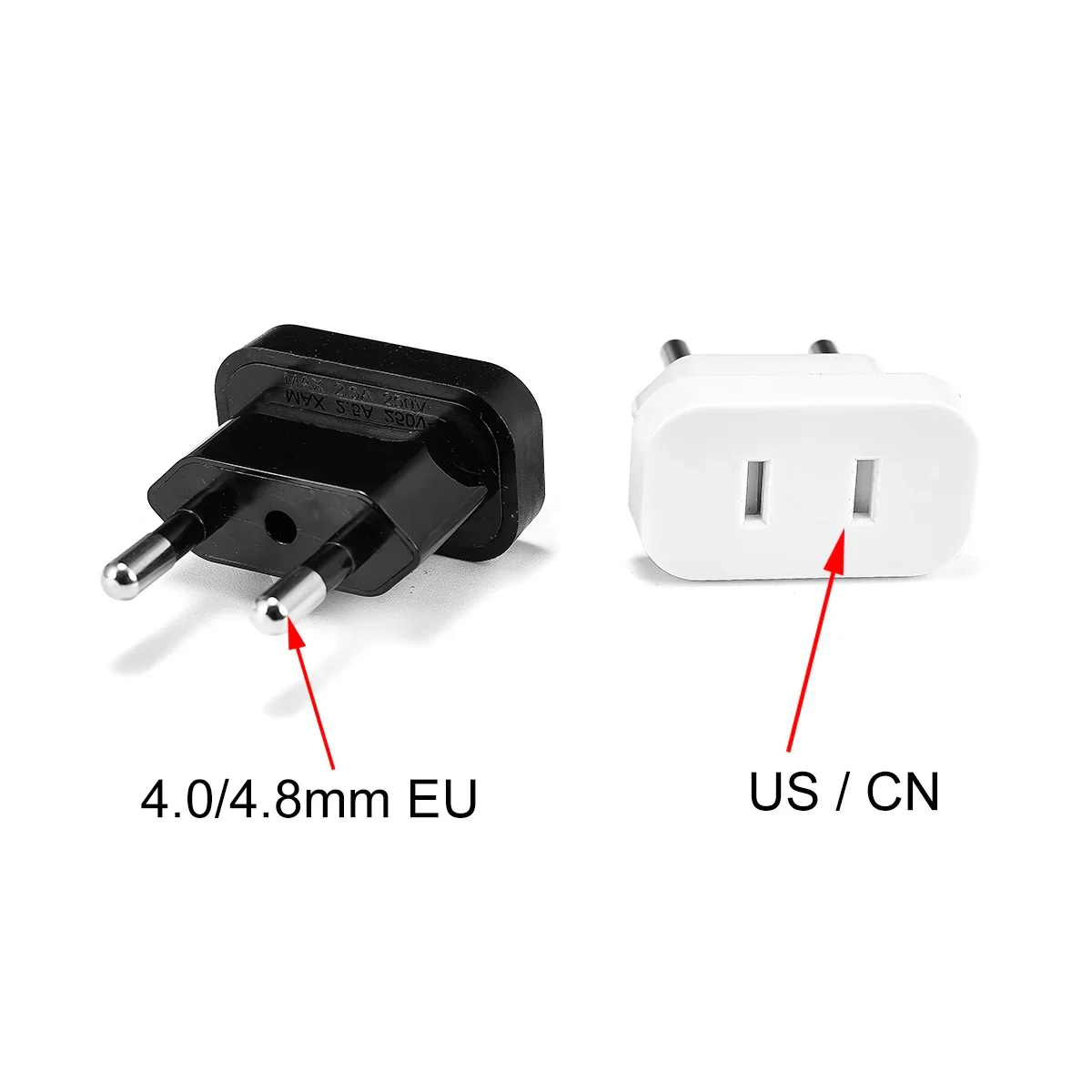 Adapter wtyczki EU 2-pinowy konwerter AC Chiny CN Ameryka USA do UE Euro Europejska Rosja Korea Adapter podróżny Gniazdo elektryczne