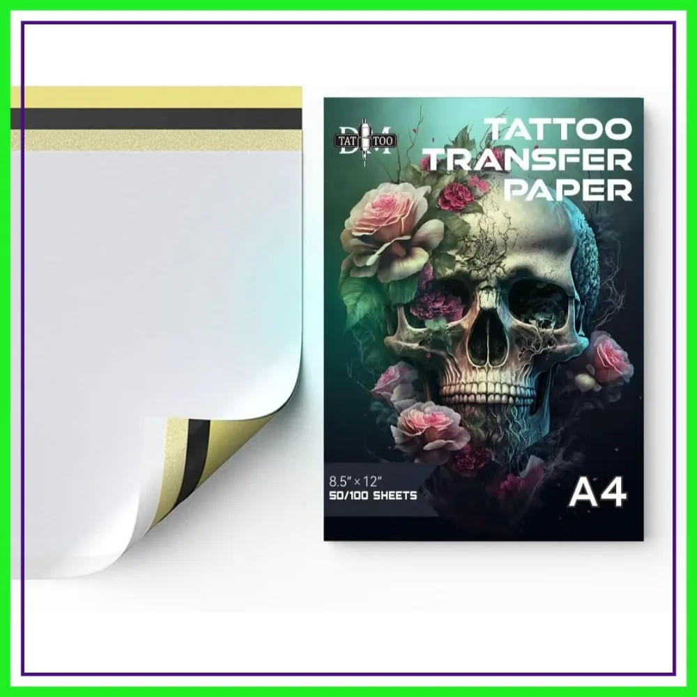 

50 Tattoo Transfer Paper A4 Size 4 Layers Stencil Paper for Professional Easy to Use Tattooing