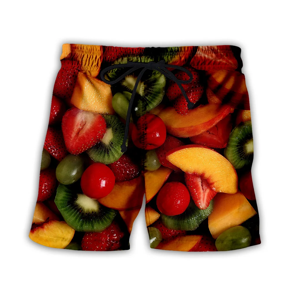 Summer Fun Fruit Shorts 3D Printed Men's Casual Fashion Beach Shorts Casual Summer Trunks Hip Hop Short Pants Streetwear S-5XL