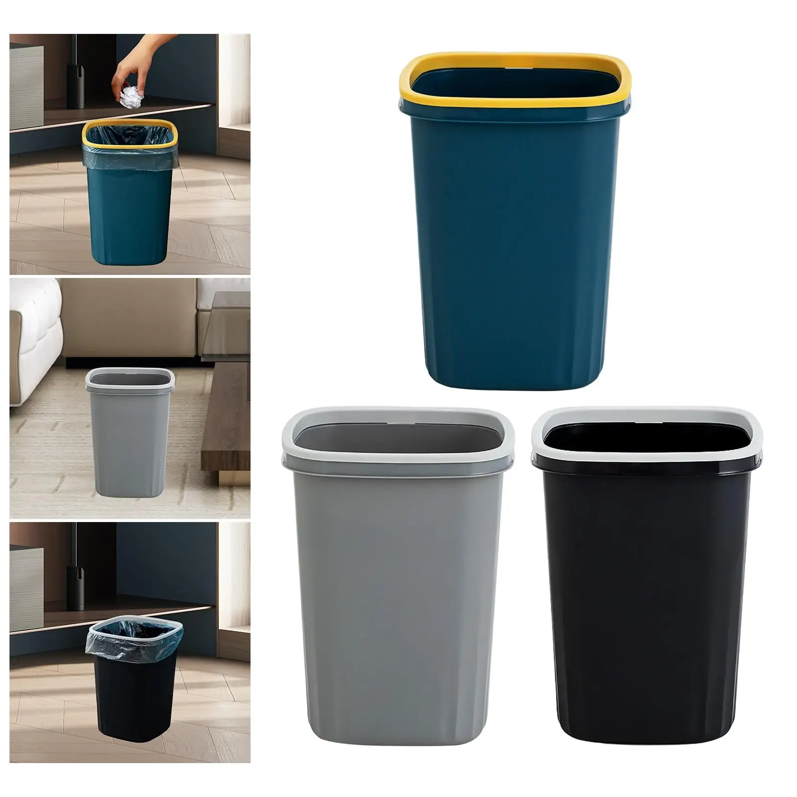 Wastebasket Large Storage Bucket Decorative Dust Bin Minimalist Trash Can Garbage Can for Bedroom Toilet Dorm Kitchen Home