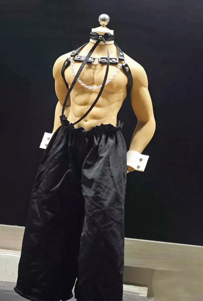 1/6 Male Leather Lingerie Sexual Chest Harness Body Bondage Cage Shoulder Harness Strap for 12 inch Action Figure Model Toys