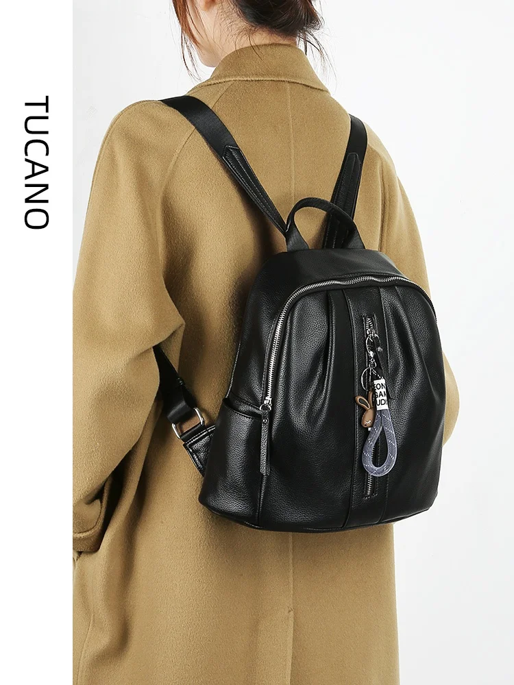 Mochila Feminina TUCANO de Grande Capacidade, Bolsa de Ombro Versátil e Moderna para Viagem, Alça Macia, Estilo Commuter, Pri...