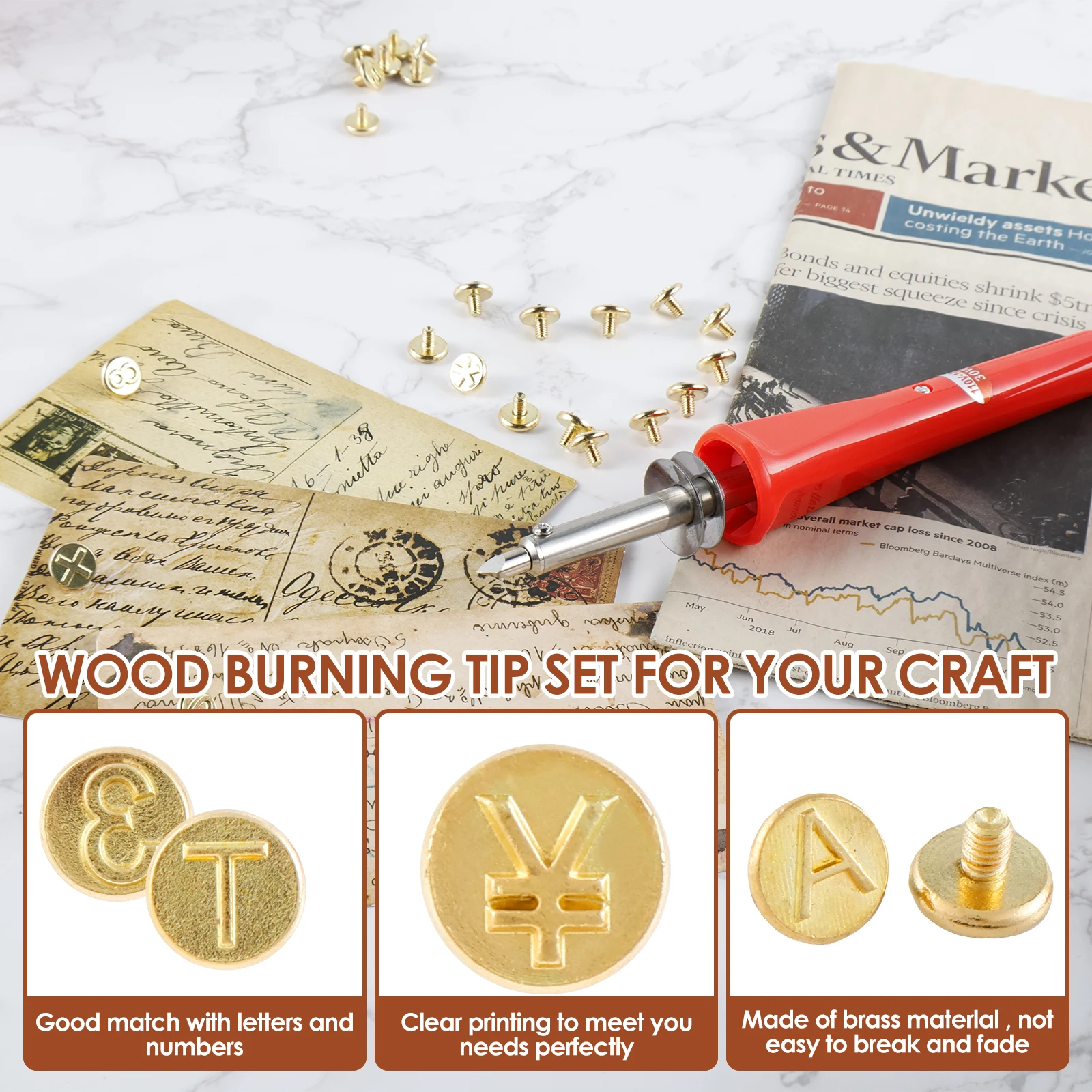 Wood Burning Tip Set Letter Wood Burning Tool Brass Alphabet Number Template For Diy Embossing Carving Craft Wood Burning