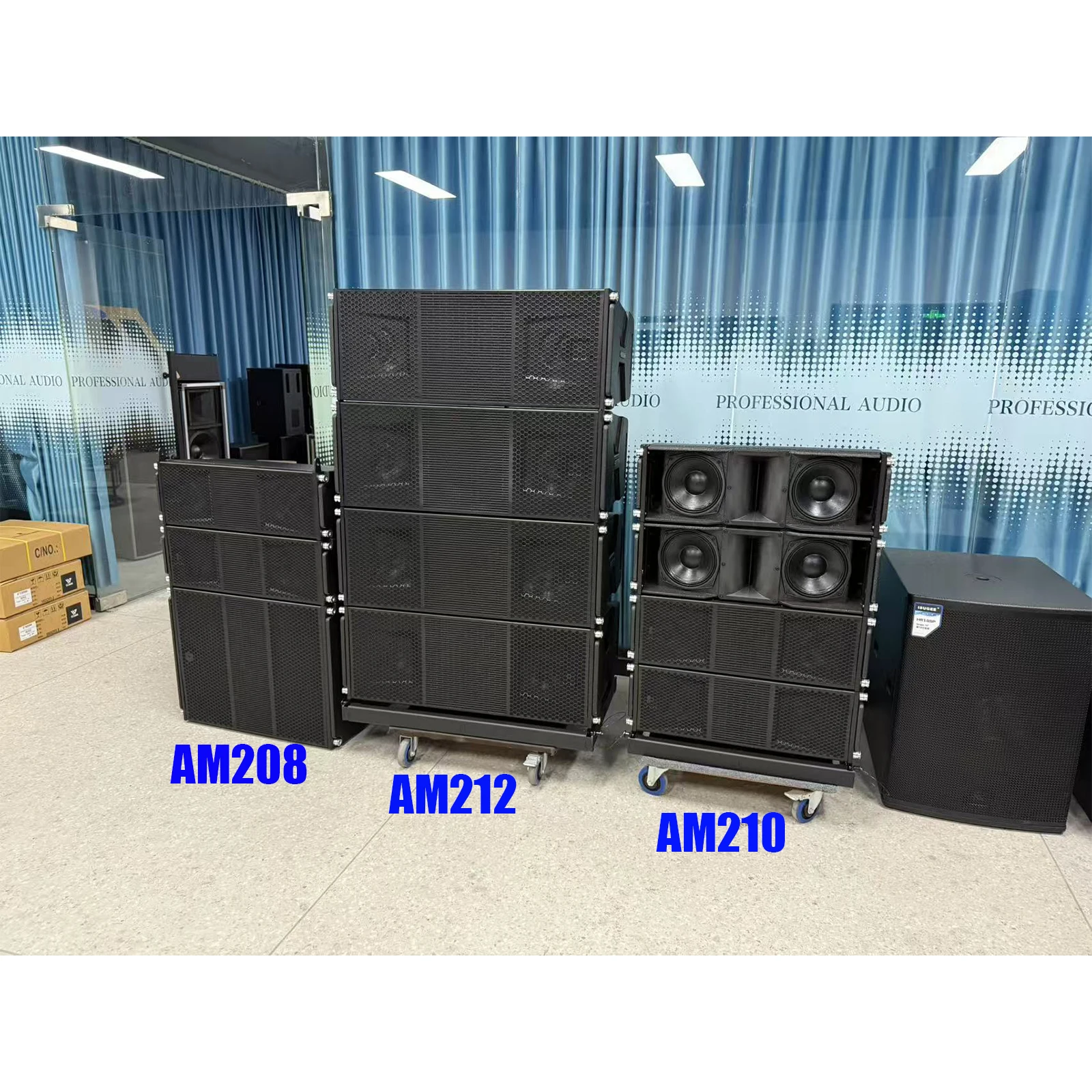XUNGUAN AM210 Sistema audio doppio per interni o esterni da 10 pollici Line Array Compensato di betulla Crossover incorporato per spettacoli di bar