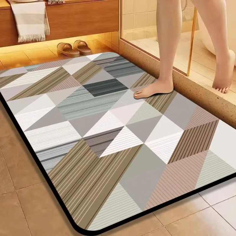 Diatom mud floor mat bathroom toilet special floor mat toilet bath shower door mat water absorption quick drying non-slip carpet