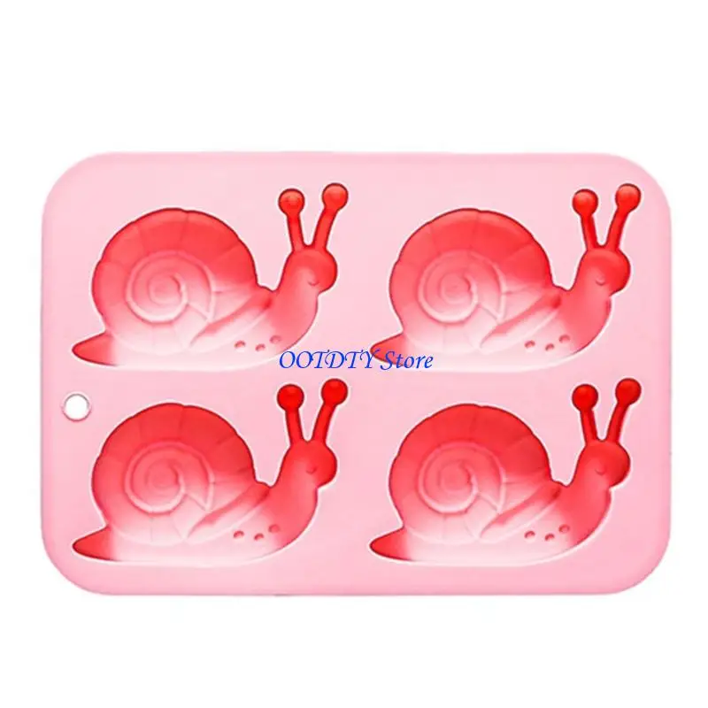367A 4 Cavities Snail Silicone Molds For Making Cake Chocolate Baking Freezing Drinks
