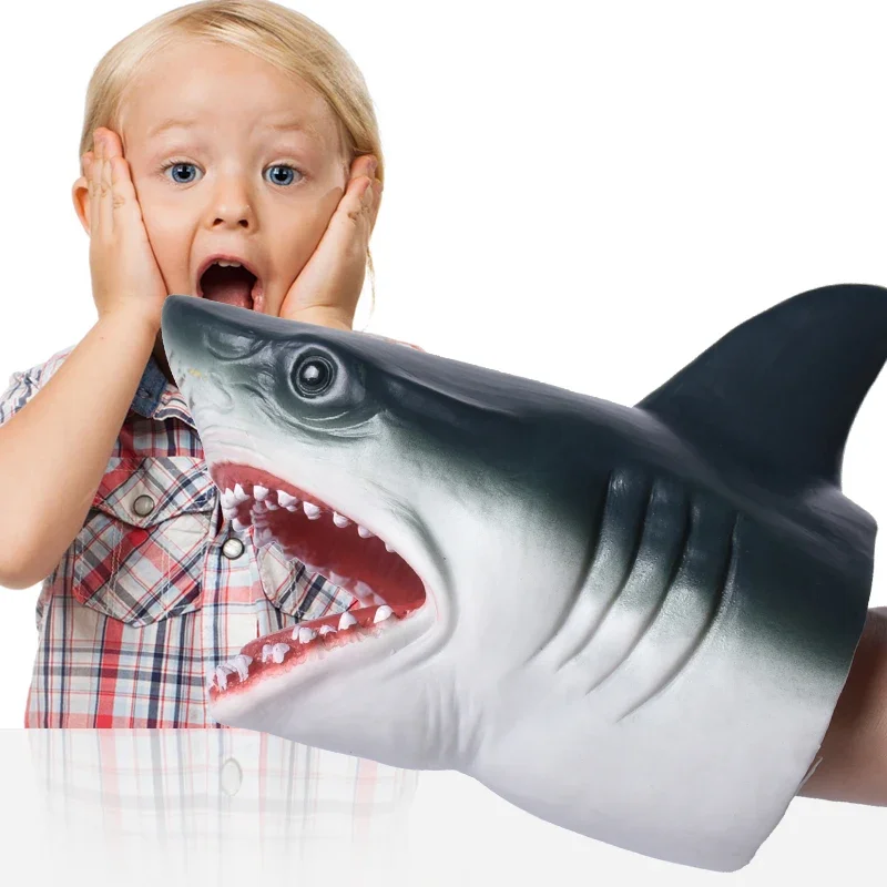 Marionnette à main de requin pour enfants, gants de tête d'animal, jouets pour enfants, blagues de ちde modèle de figurine, cadeaux pour enfants