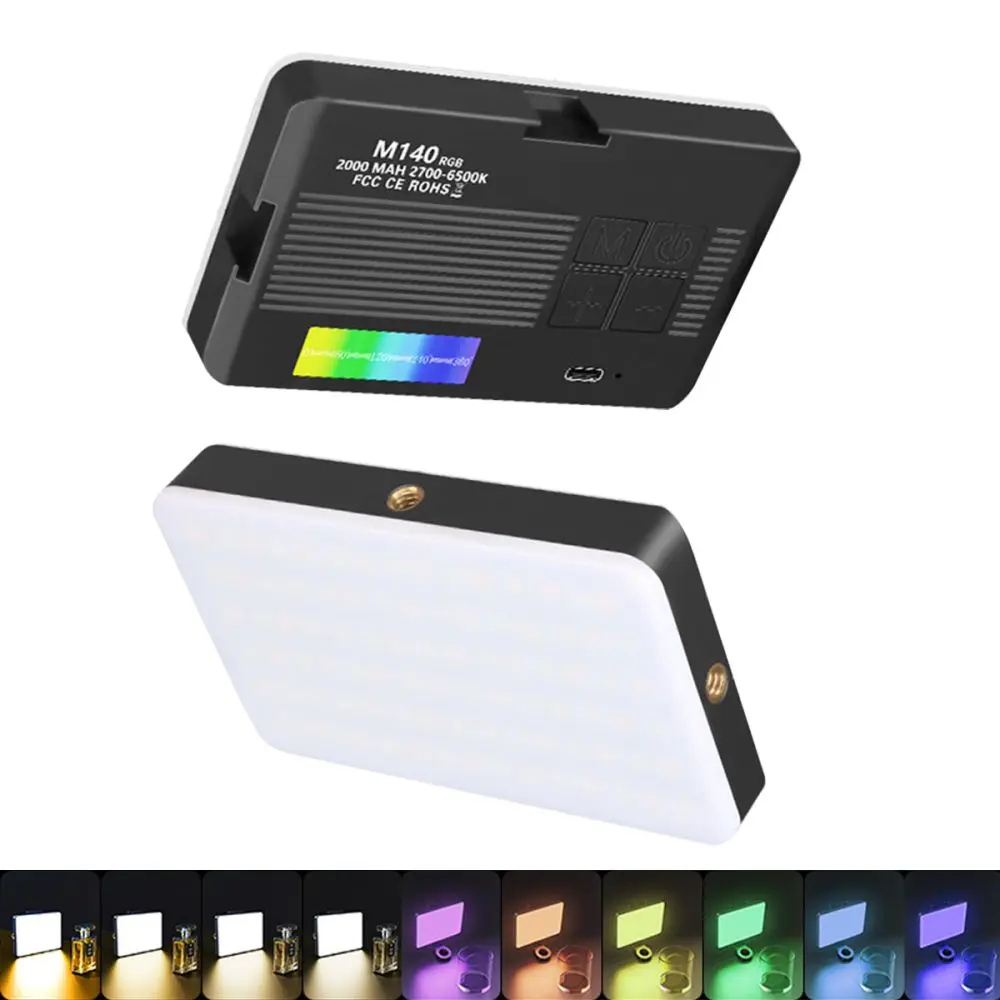 Led Light Photography M140 RGB Video Light Selfie Photo Studio Lighting 2000mAh High Endurance Battery for Camera Phone