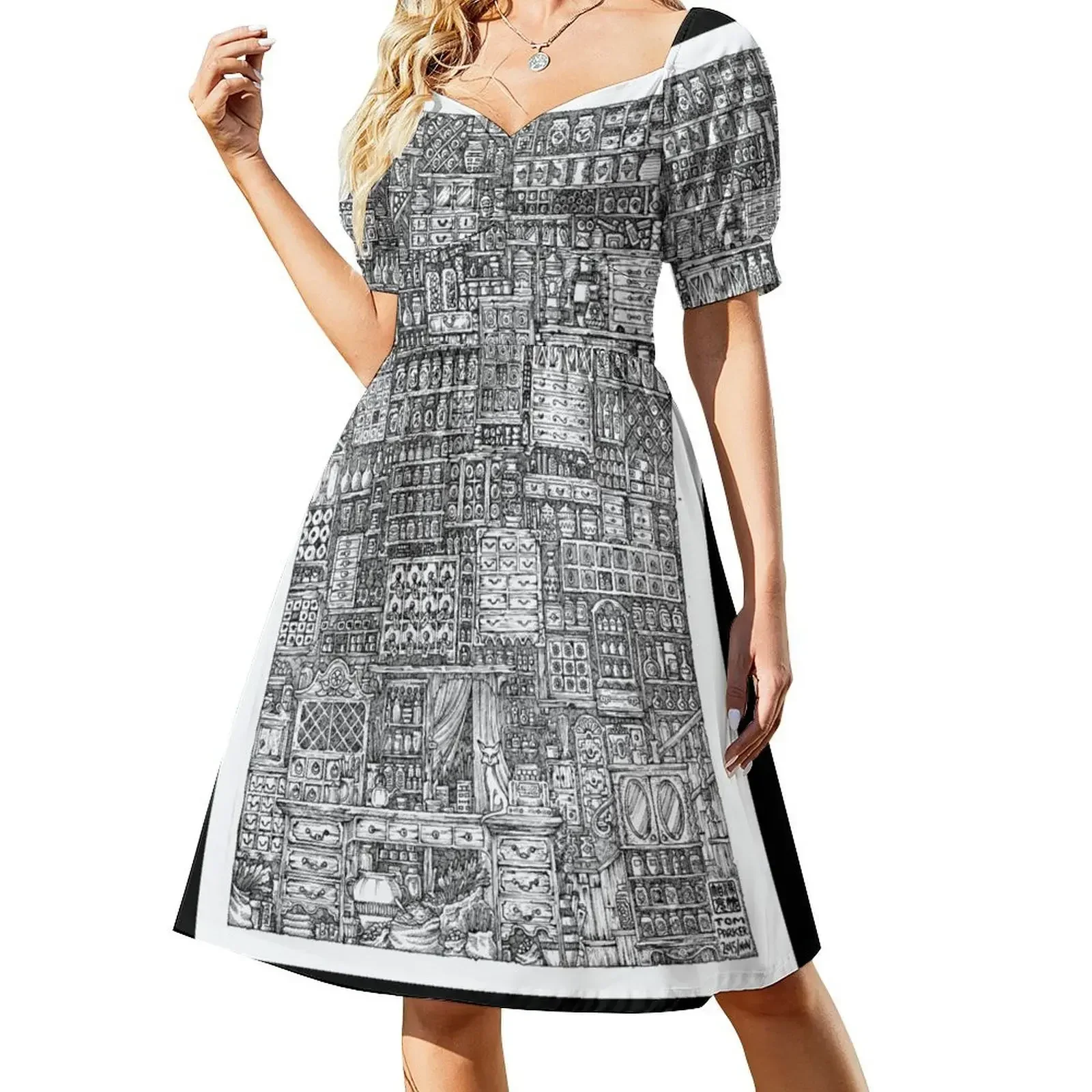

Apothecary's Cat Short-Sleeved Dress summer dress woman 2025 trendy Women's long dress
