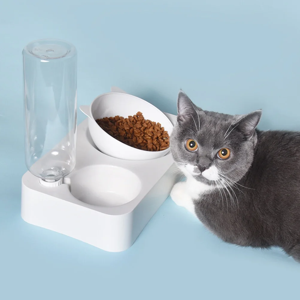 

600Ml Anti-Slip Double For Cats Dogs Automatic Water Dispenser Durable Food Bowl Safe Design Cat Double Bowl Dog Feeder Pet