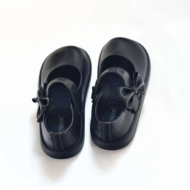 Soft Cow Leather Baby Girls Casual Shoes Genuine Leather Bow Fashion Princess Kids Leather Shoes Anti Slip Outsole Kids Shoes