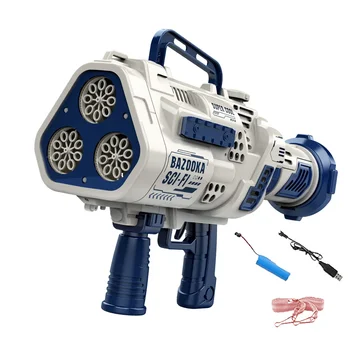 69 holes rocket bubble gun, automatic bubbles machine gun launcher shape blower soap kid toy bubble maker party supplies