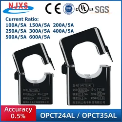 Split Core Current Transformer Clamp OPCT24AGL 100/5 150/5 200/5 250/5 300/5 400/5 600/5 OPCT35AGL 5A Open Type Sensor