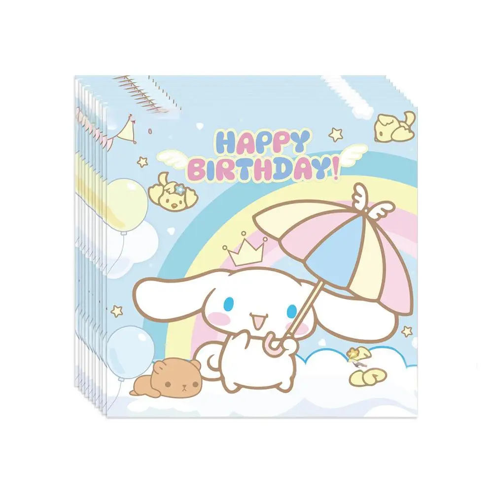 أدوات مائدة لحفلات أعياد الميلاد من سينامورول، لافتة كعكة يمكن التخلص منها، علم معلق، بالون سينامورول لطيف على شكل كلب، زينة عيد الميلاد #6