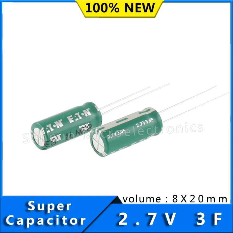 NEW 2.7V 3F HV supercapacitorsCylindrical cells HV0820-2R7305-R farah capacitance Low ESR high power density 2.7V3.0F 8x20mm