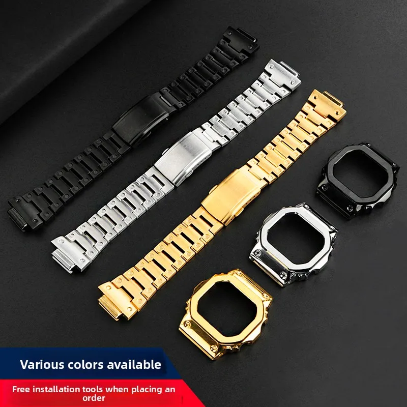 For Casio G-SHOCK DW5600 GW-B5600 GWM-5610 Change Refined steel metal stainless steel Watch strap Case Watchband Men's Border