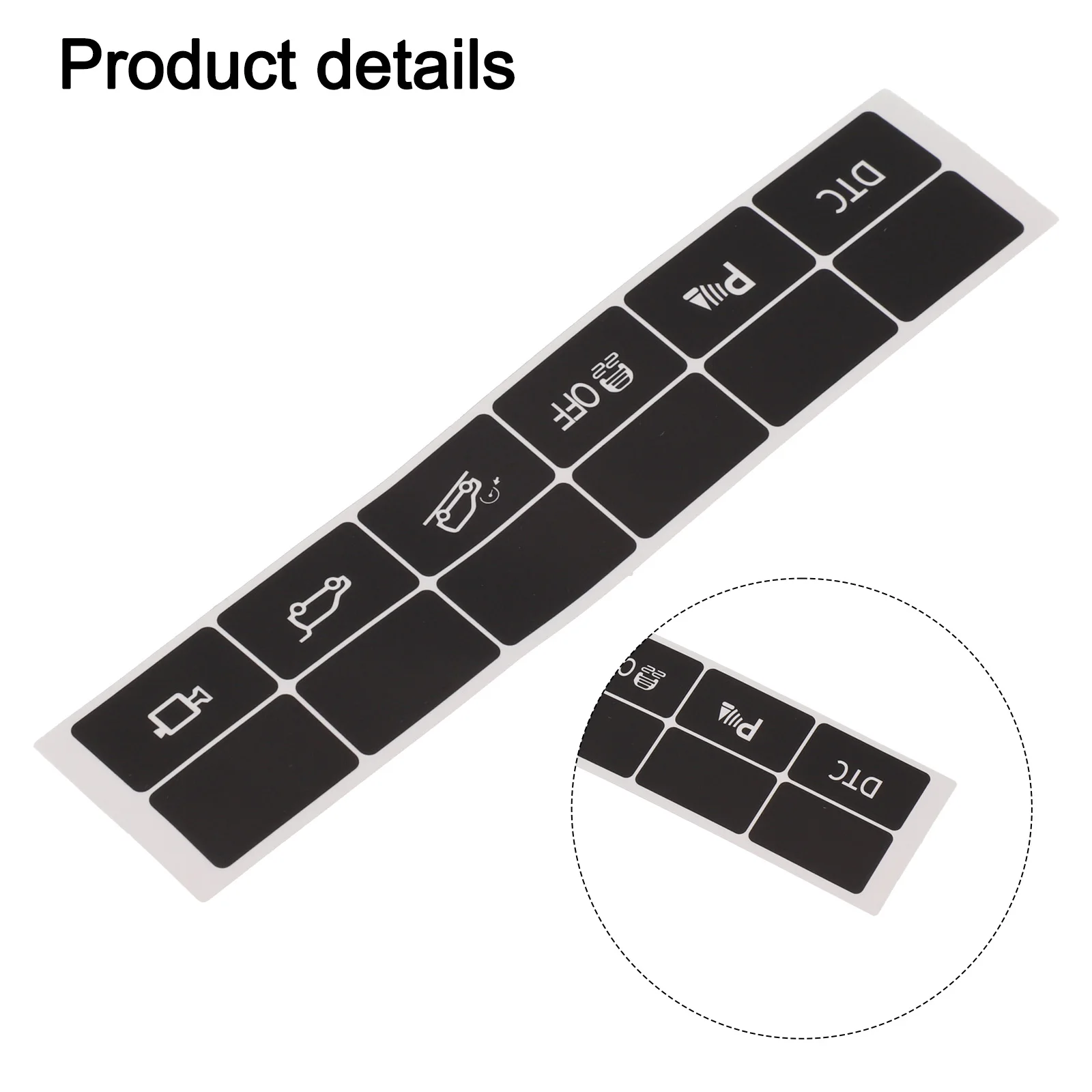Car Interior Repair Dash Button Stickers Button Overlay Stickers High Quality Material Reduced Light Penetration