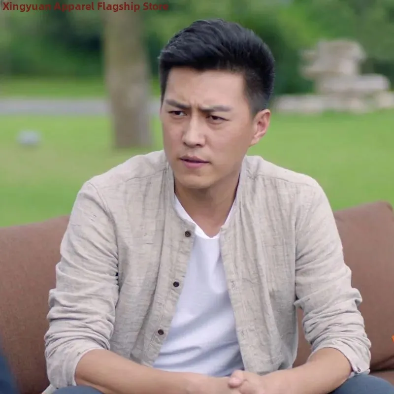 

Spring Autumn Pure Linen Cotton Linen Loose Casual Thin irt Men's Long Sve Breathable Comfortable Faionable Youth irt