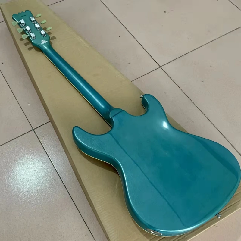 New!!Blue Electric Guitar 6 String Travel Guitar 39 Inch Solid Basswood Body High Quality Guitarra Maple Neck Musical Instrument