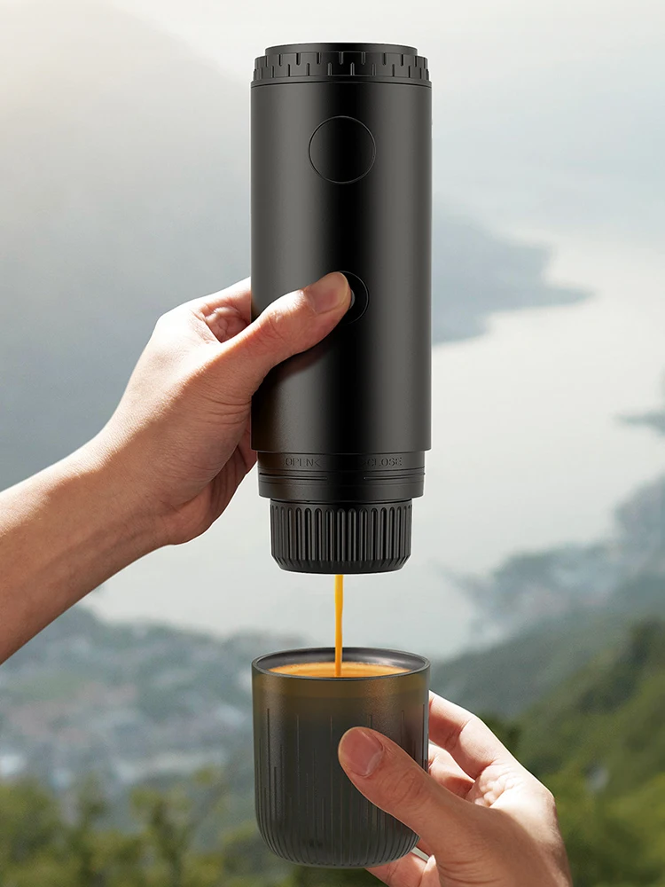 

Портативная кофемашина для эспрессо для кемпинга, пешего туризма, офиса с самонагревающейся капсульной кофеваркой, автоматическая кофемашина для эспрессо