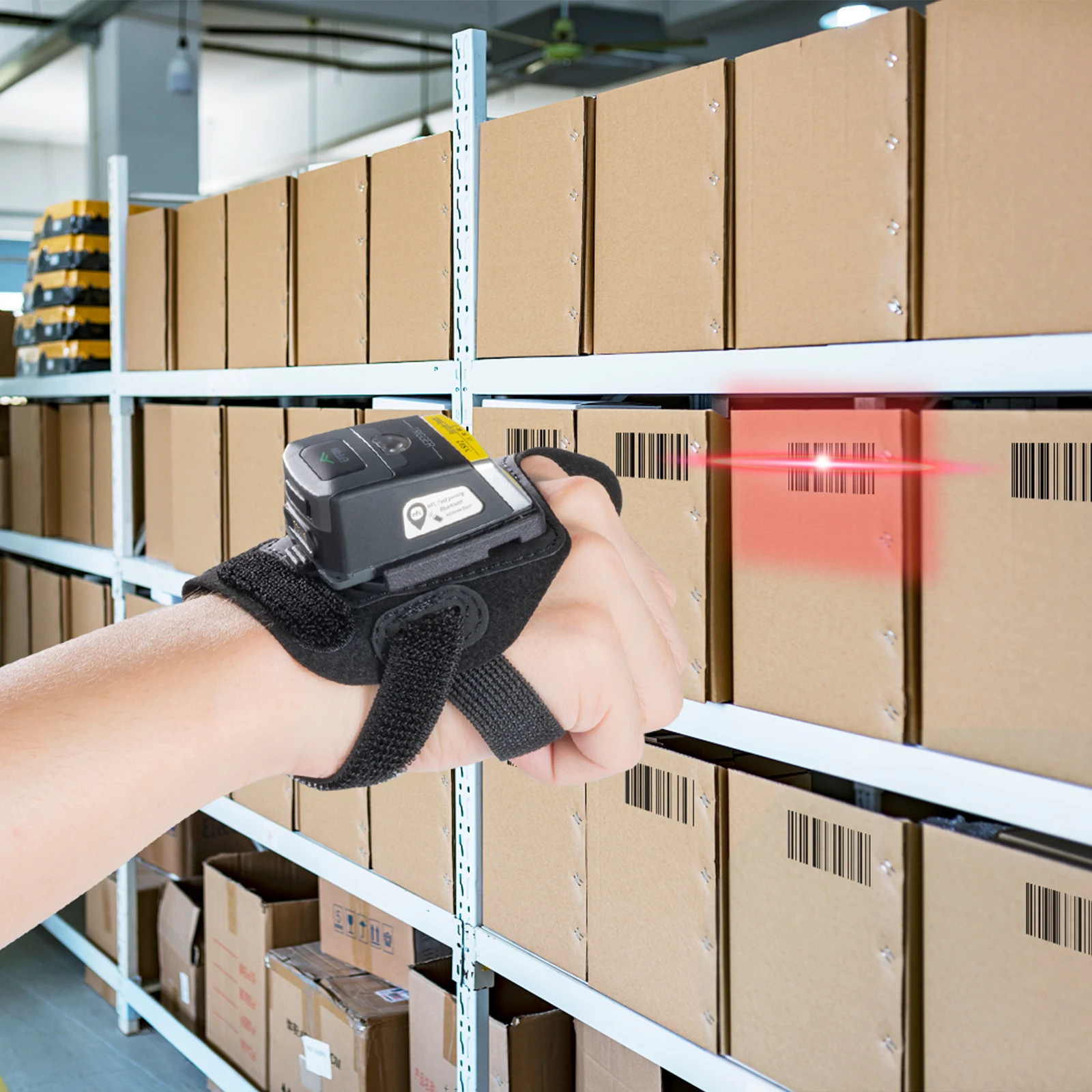 Effortless Scan-EFFON PG05 Wearable Barcode Scanner Glove Zebra SE4107 Engine Hands Free Data Collection for Warehouse Logistics