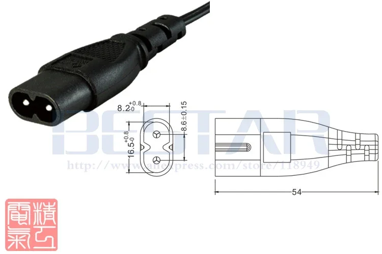 IEC 60320 C7 к C8 Портативный короткий шнур переменного тока Кабель питания 20 см IEC320 C7/C8 Мощность «8» Удлинитель «папа-мама»