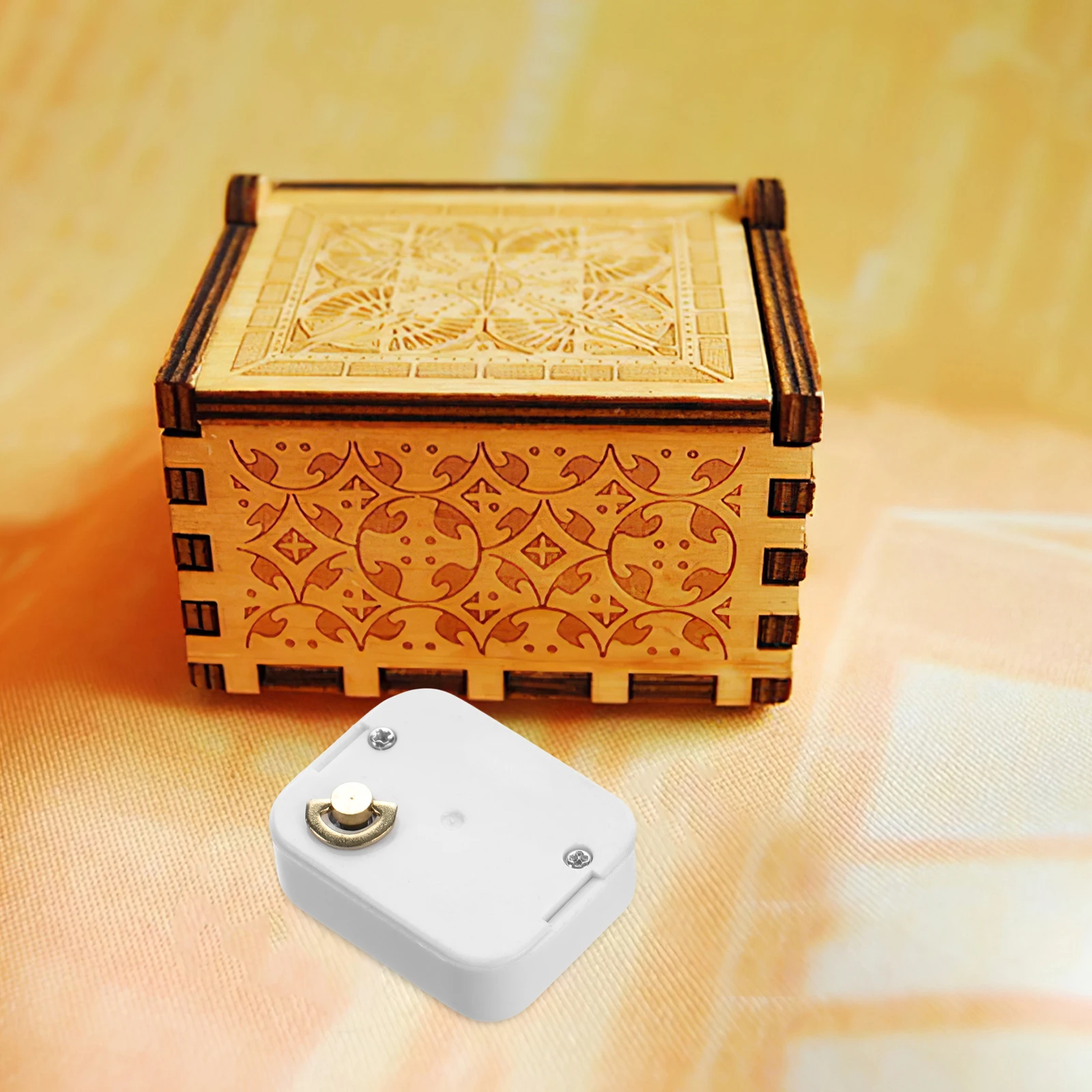 

Music Box Movement Mini Mechanism White Plastic Shell Key Accessories Retro Design Popular Music Boxes DIY Movement