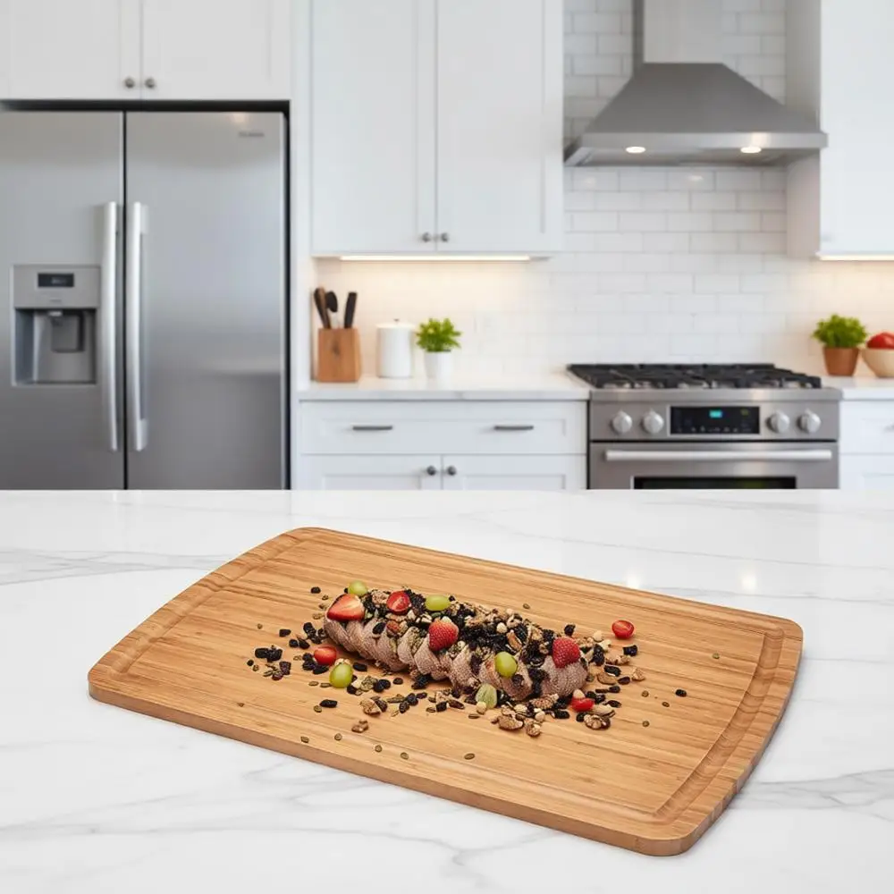 

Extra Large Bamboo Cutting Board - Kitchen Chopping, Stove Protector, Butcher Block, Charcuterie & Over Sink Board