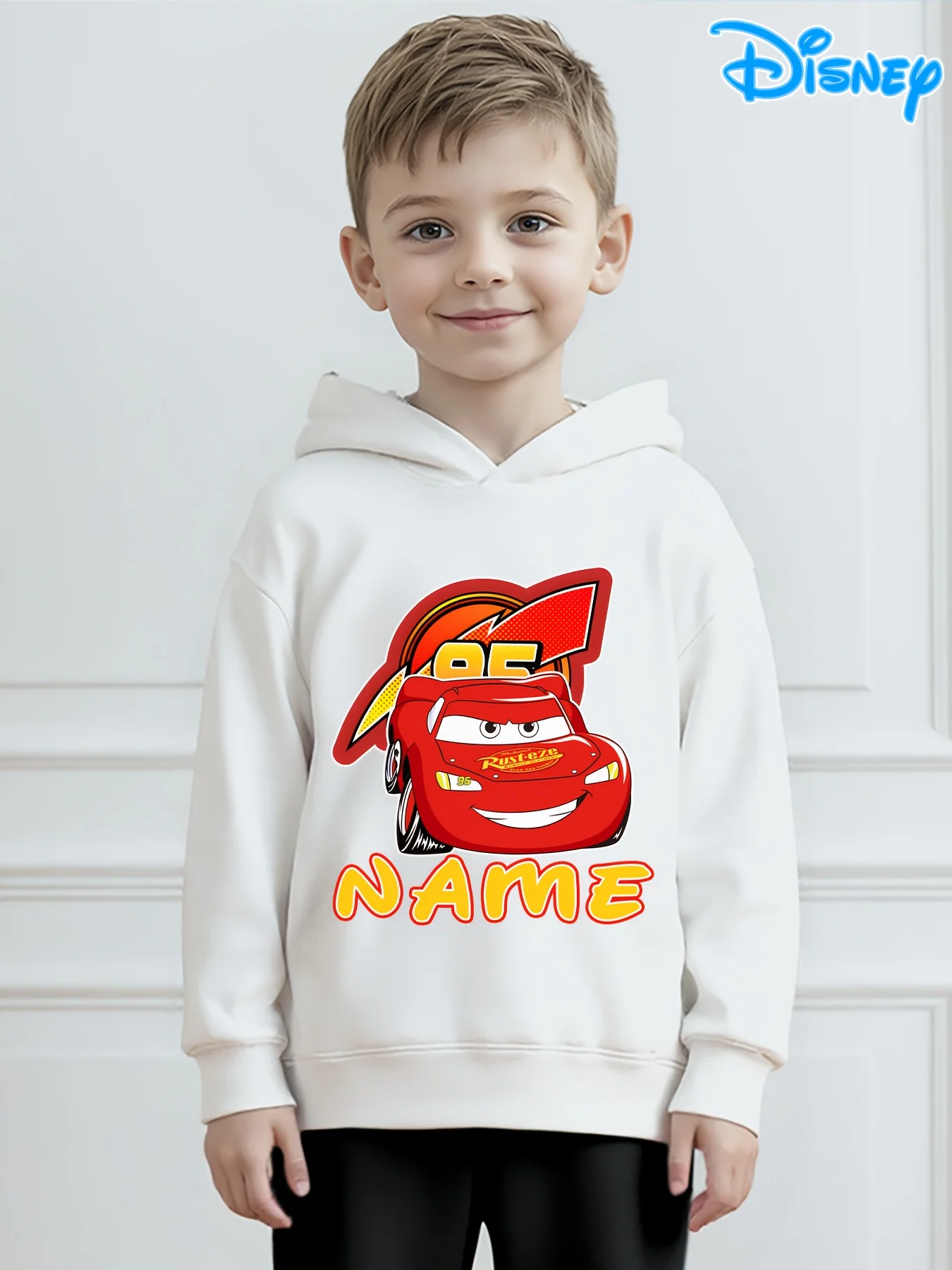 سترة كاجوال للأولاد من Disney Cars، نمط سيارات McQueen 95، قطعة واحدة من السلسلة السوداء، مناسبة للأولاد، من عمر 4 إلى 12 عامًا، مناسبة لـ A