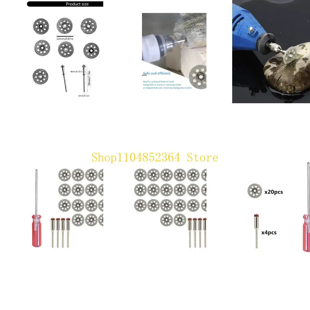 

652F Diamonds Rutch Rutch Discs 22 мм, подходящие для аксессуаров Dremels Ротари