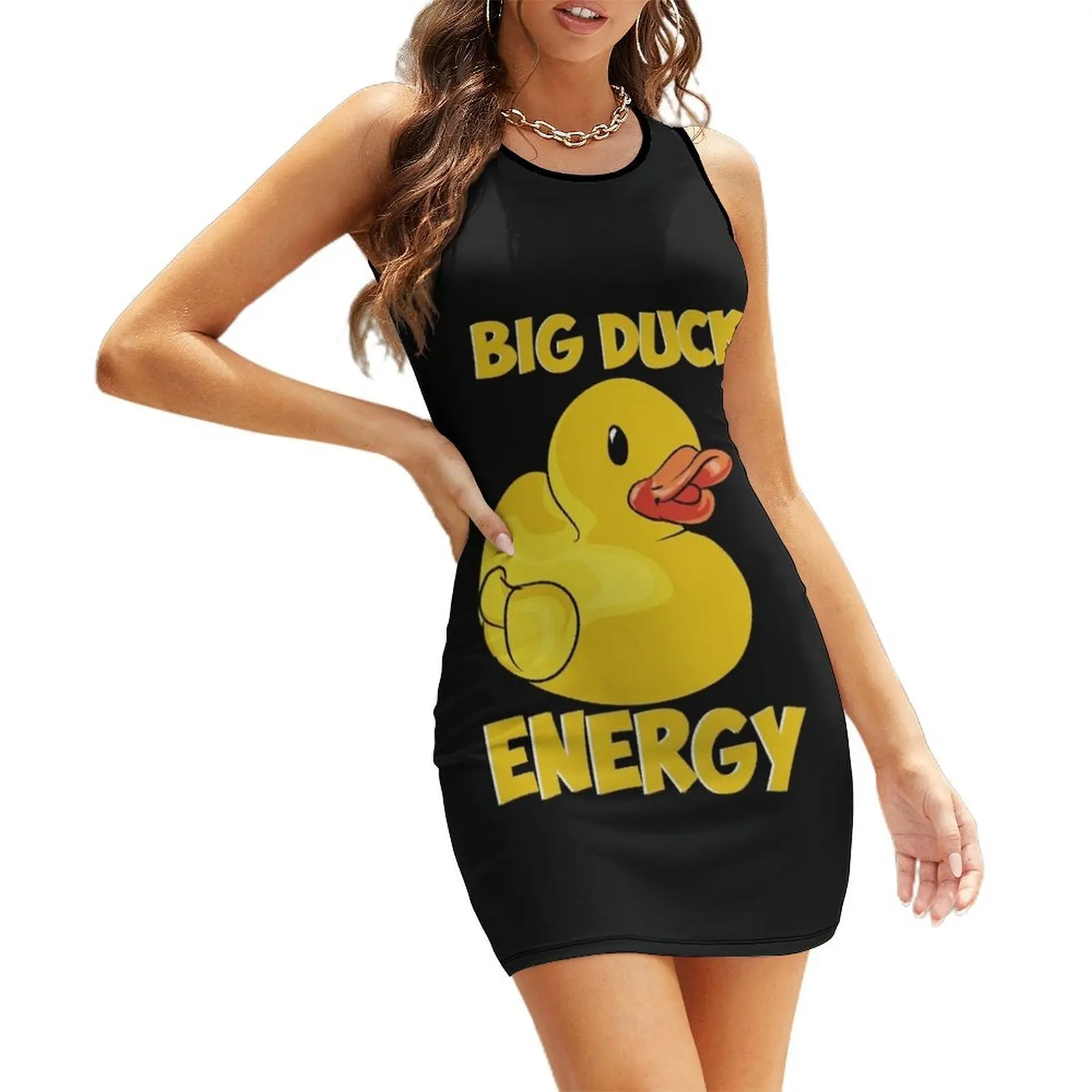 

Big Duck Energy (for dark cloths) Sleeveless Sundress Female clothing summer dress woman 2025 Party dresses dress party night