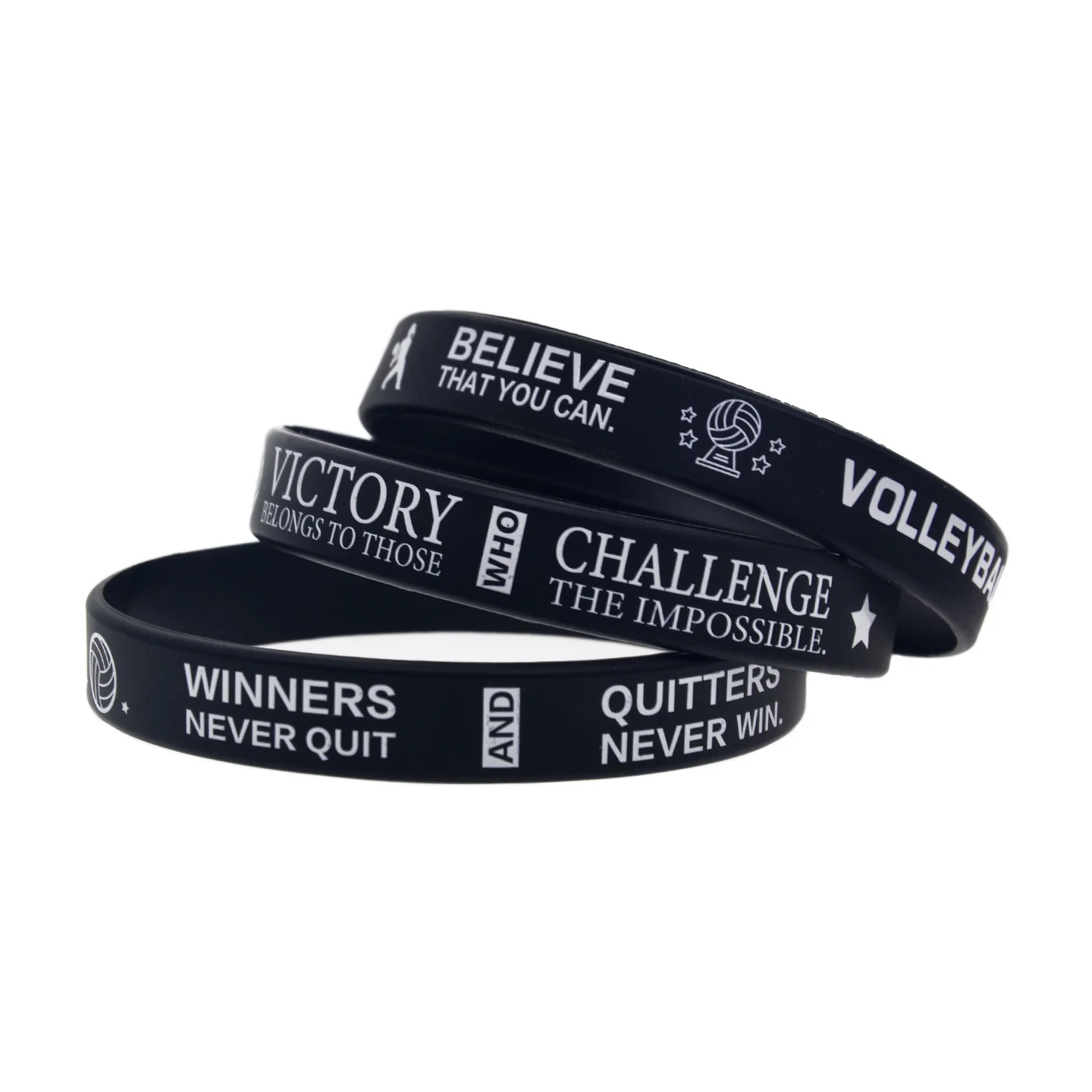 50 Stück Volleyball-Team-Spirit Motivations-Silikonarmbänder für Athleten, Tägliches Tragen, Sportverein-Teamgeschenk, Armband – Detail 7