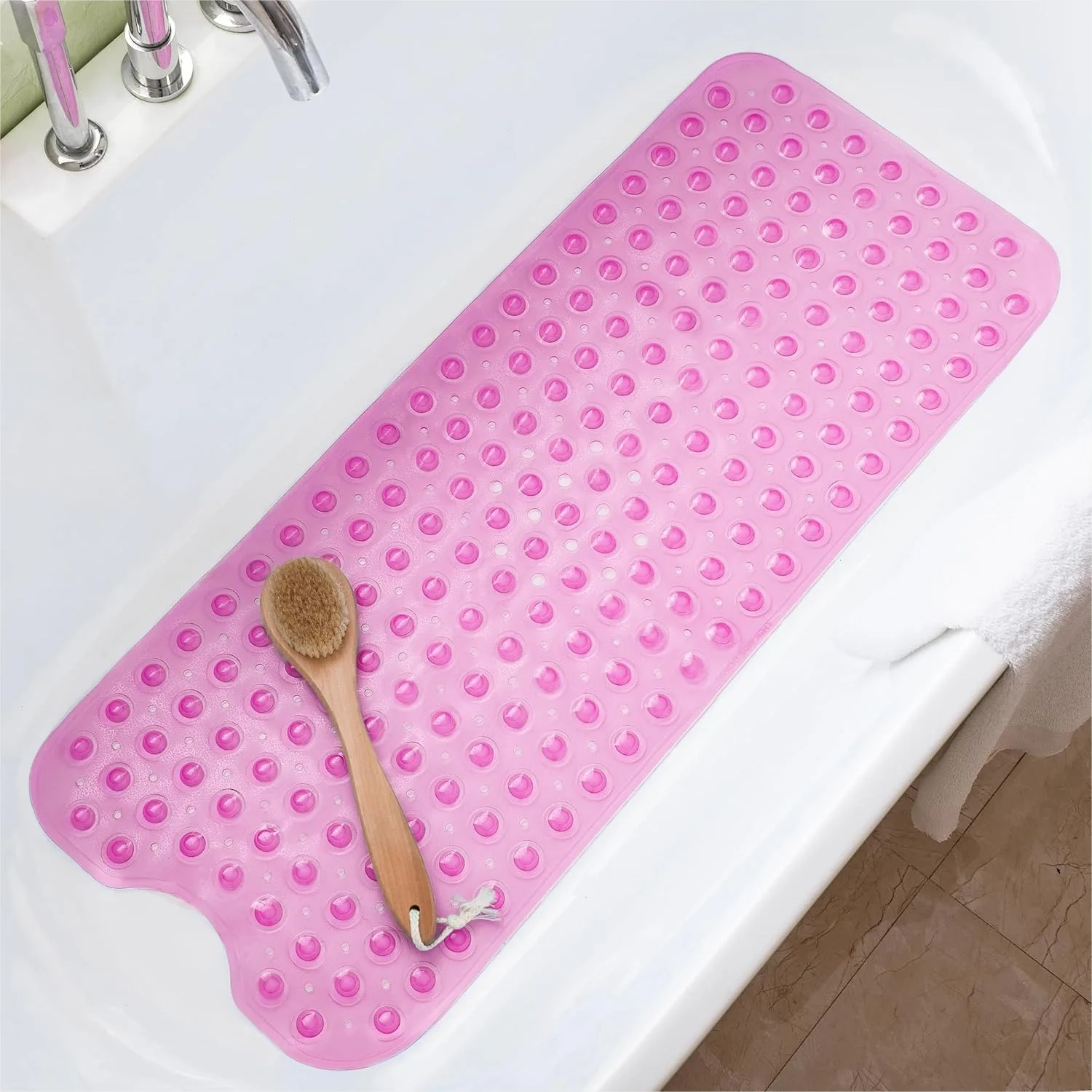 

Non-Slip Bathtub Mat 39x16 Inch Extra Long Shower Mat with Suction Cups, Machine Washable for Bathroom