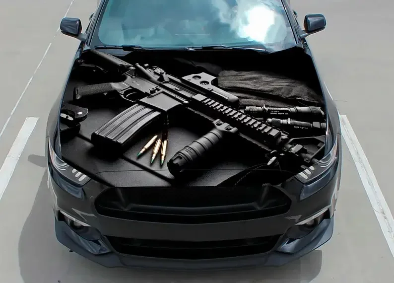 

Car Hood Decal, Wrap Decal, Weapon, Gun, Rifle, Vinyl, Sticker, Graphic, Truck Decal, Truck Graphic, Bonnet Decals, F150