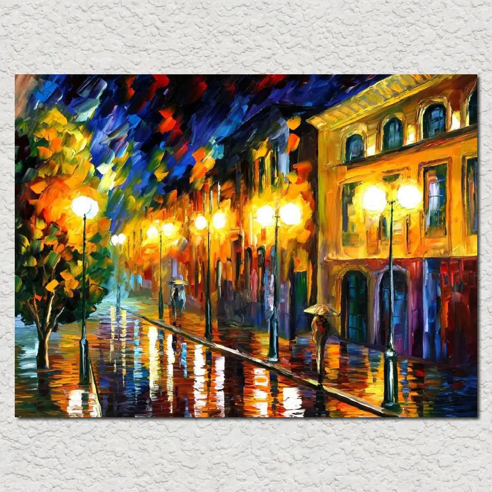 

Abstract Canvas Art Street Landscape Picture Handmade Oil Painting Modern Beautiful Artwork Fascination Hotel Room Wall Decor