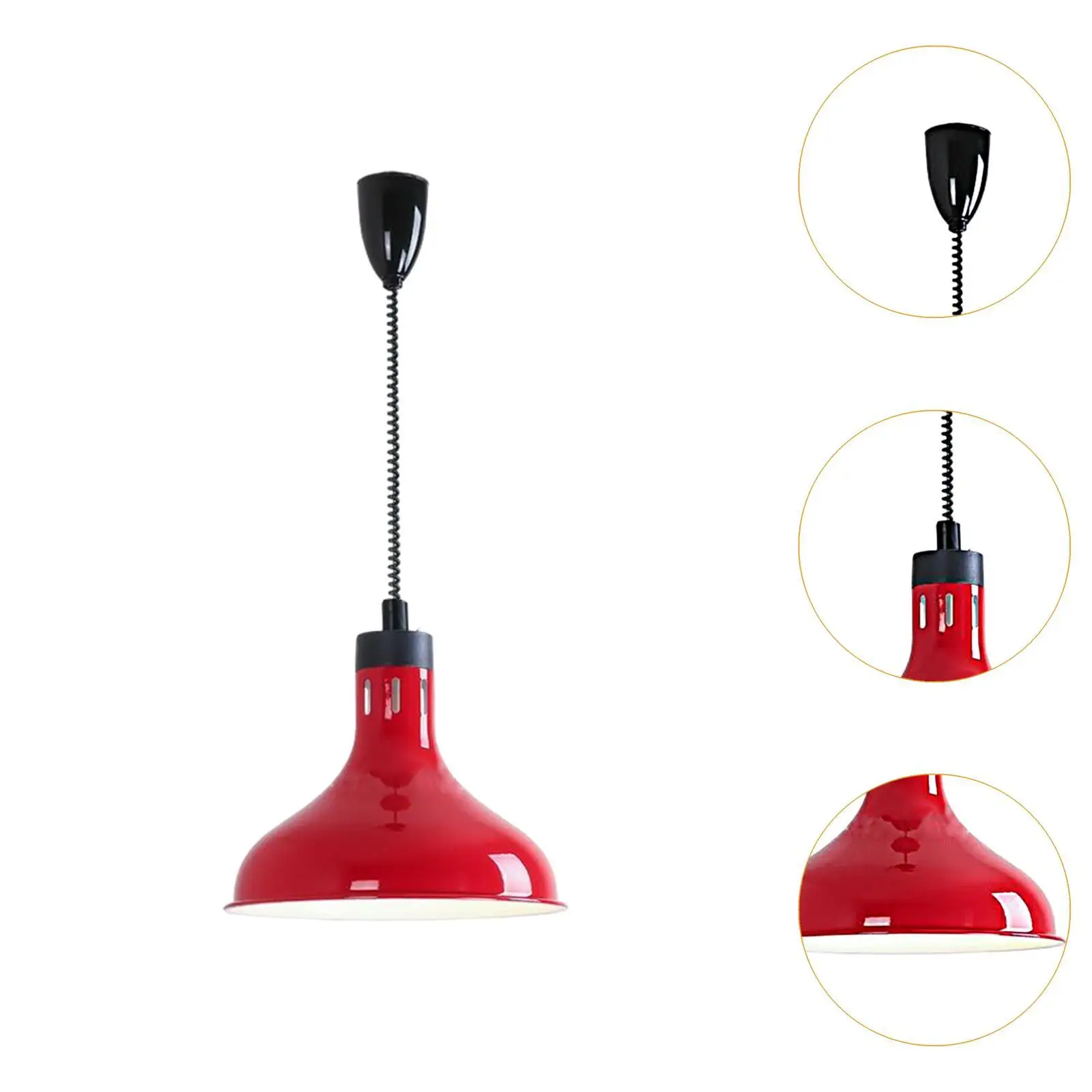Adjustable Food Warmer Lamp Iron Heating Light E27 Socket Buffet Warming Lamp for Cafeteria Catering