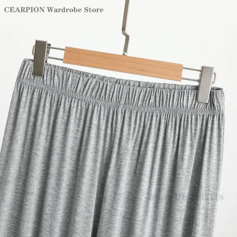 Modal Men's Sleep Bottoms Summer Thin Sleeping Trouser Homewear Pants Loose Casual Lantern Trousers Sleepwear Loungewear 2XL-6XL